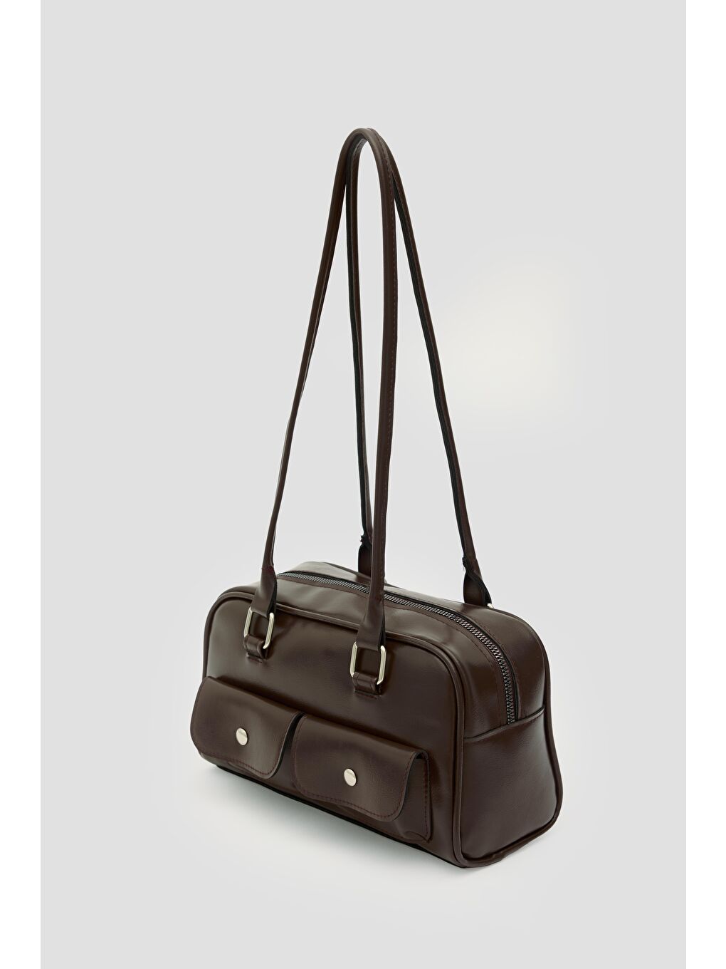 Kahverengi Rhan Retro Baget Çantası Kahve-4