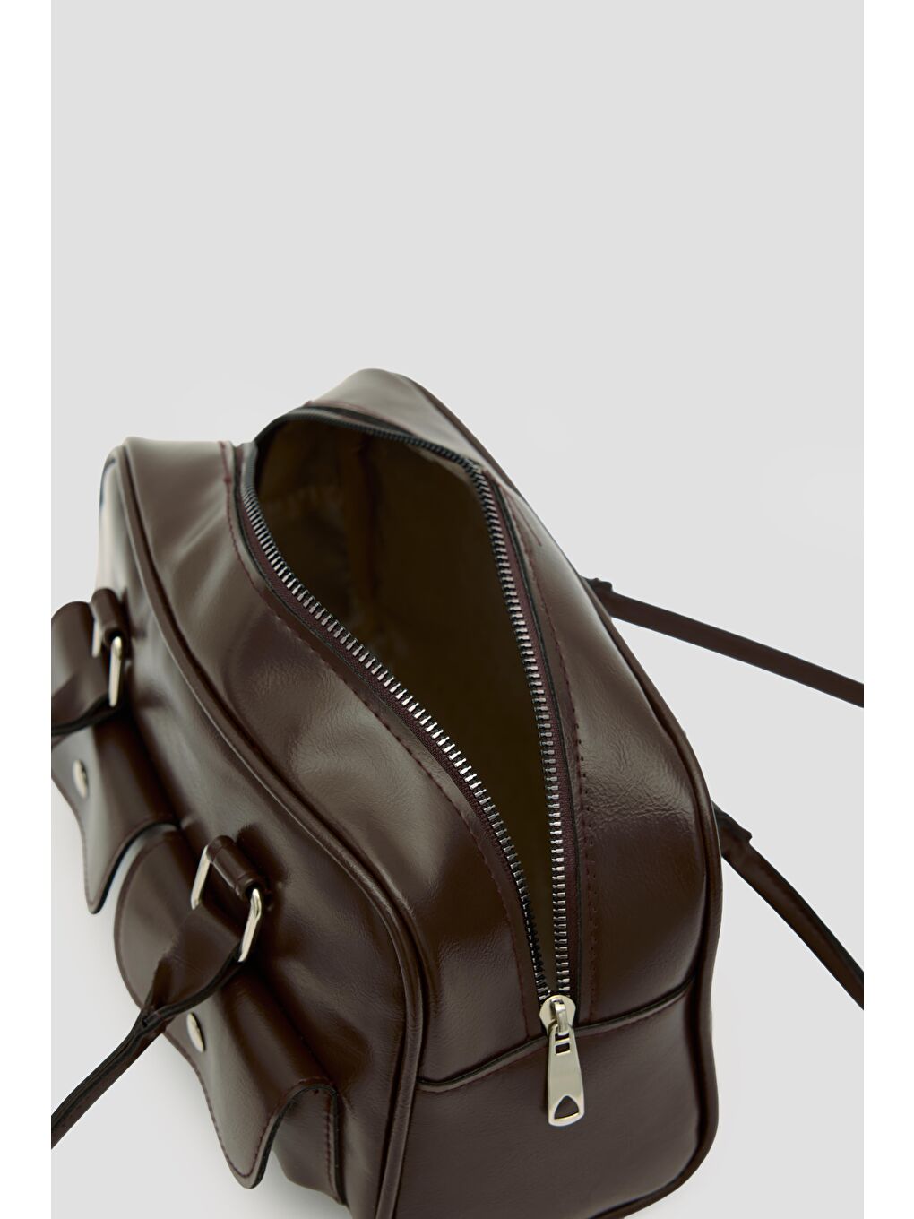 Kahverengi Rhan Retro Baget Çantası Kahve-6