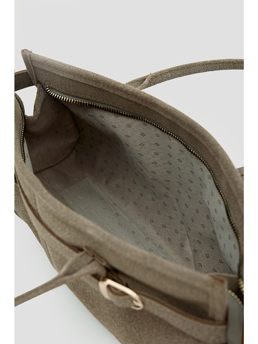 Bej Enyola Bowling Vintage Süet Çanta Vizon-6