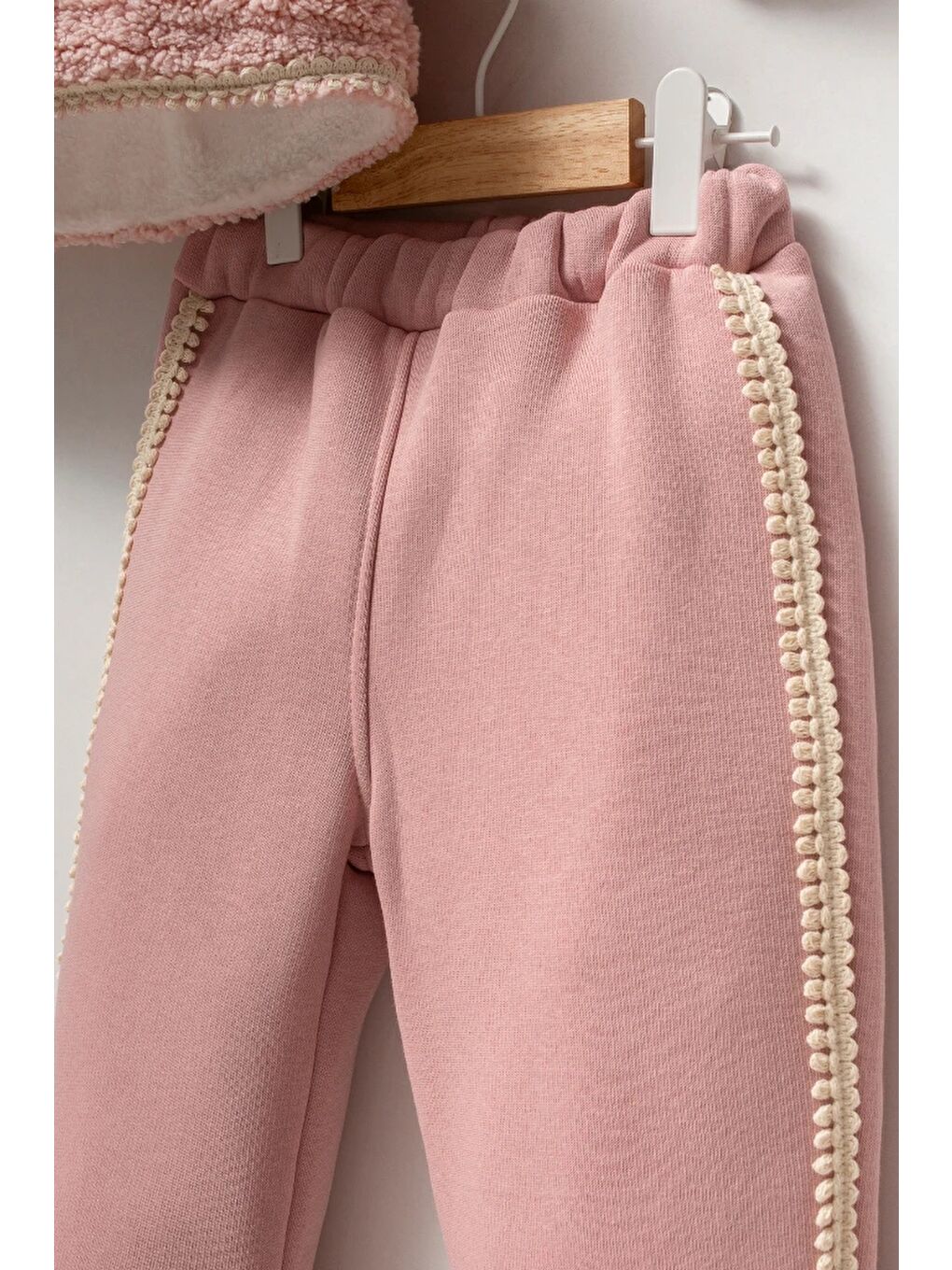 Pembe Pelüş Ceketli Günlük Kız Bebek Takım 8167-5