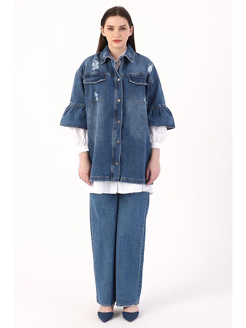Mavi %100 Pamuk Truvakar Kol Denim Ceket-1