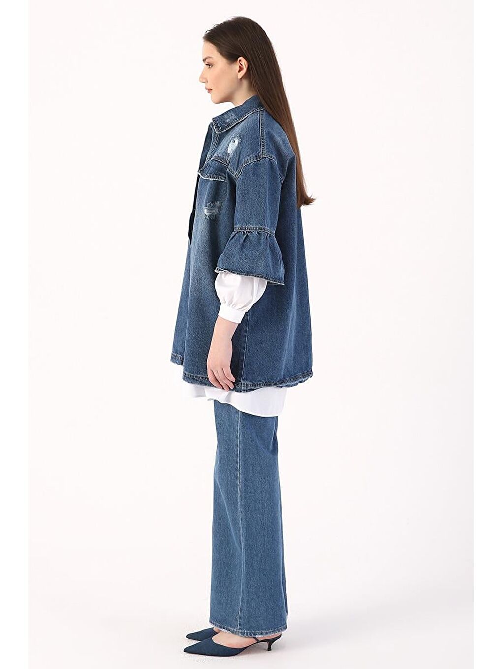 Mavi %100 Pamuk Truvakar Kol Denim Ceket-2