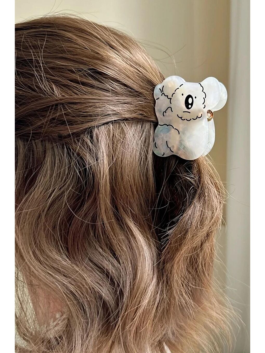 Beyaz Koala Lüks kemik Mandal Toka-2