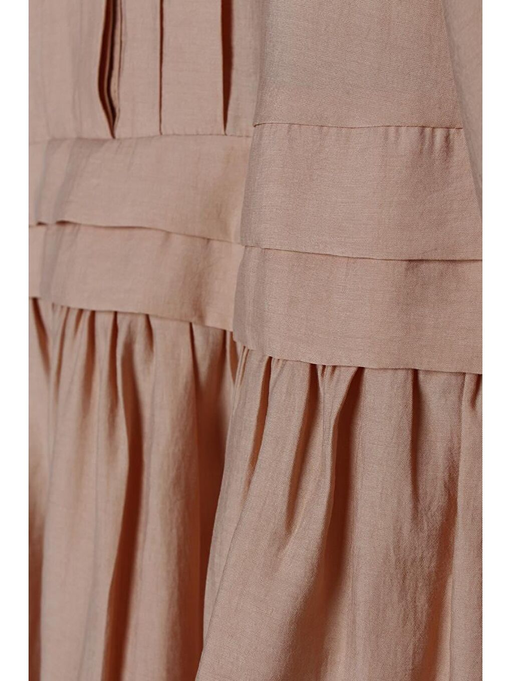 Koyu Bej Pile Detaylı Gömlek Tunik-5