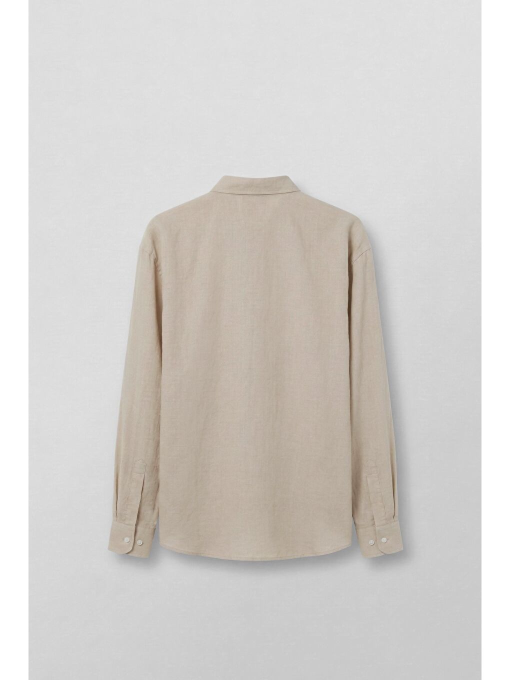 Erkek Relax Fit Rahat Kesim İnce Gömlek Bej-1