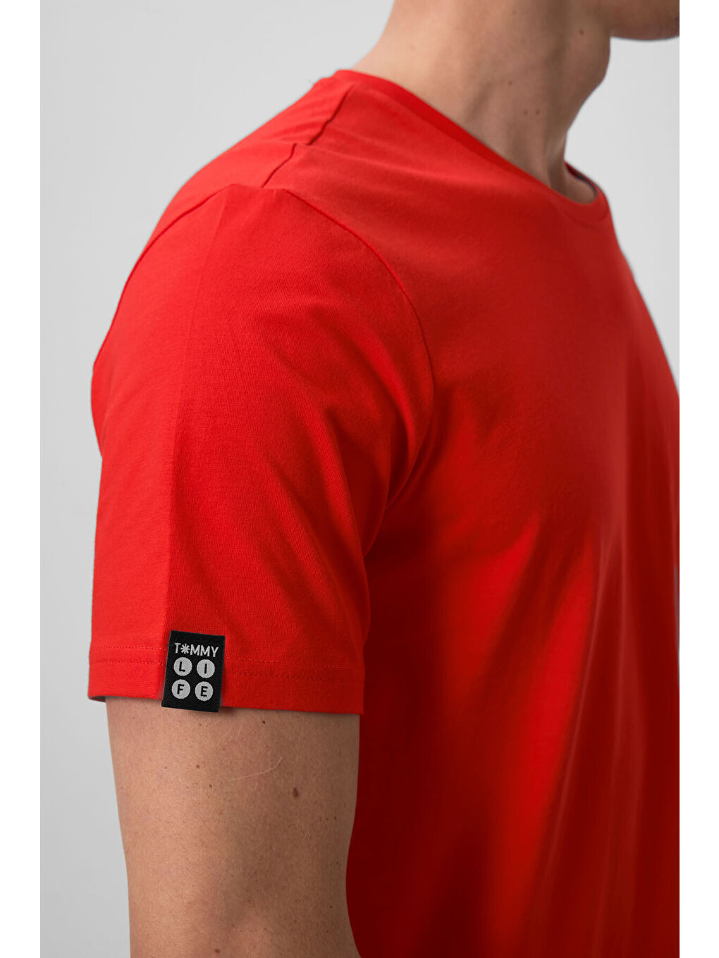 Kırmızı Fiesta Erkek Basic Kısa Kol Standart Kalıp Bisiklet Yaka Tişört - 87911-3