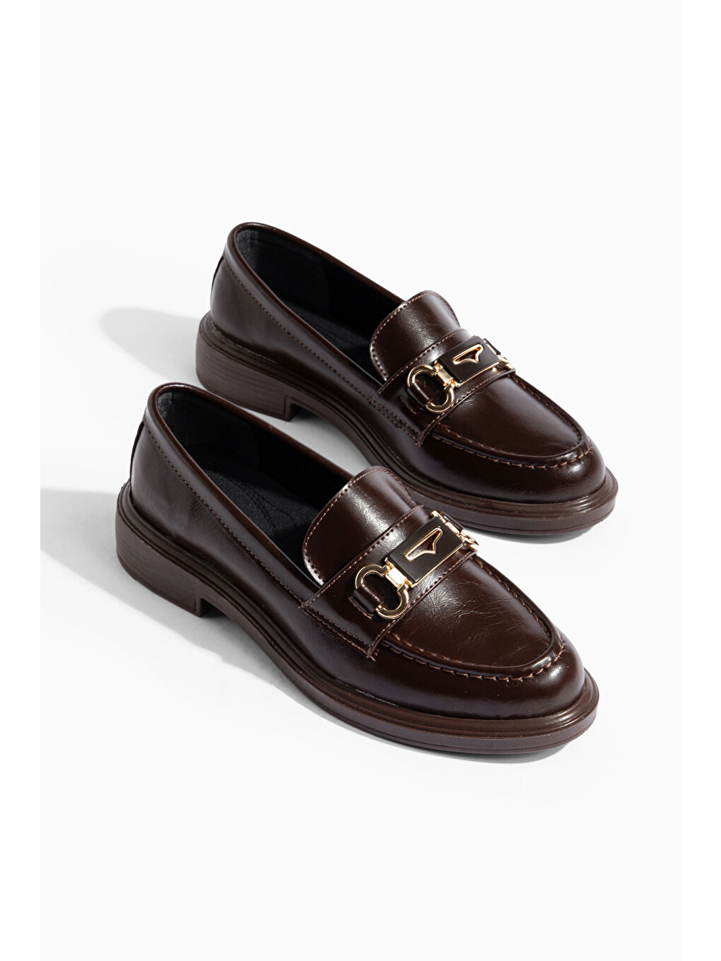 Kahverengi D705 Günlük Ortopedik Kadın Loafer Ayakkabı-5