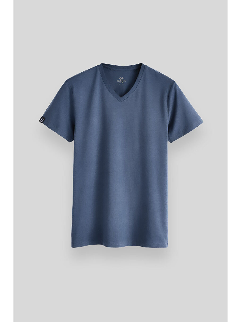 Petrol Basic Kısa Kol Standart Kalıp V Yaka Erkek Tişört - 87912