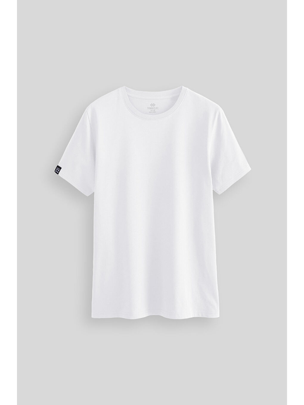 Beyaz Erkek Basic Kısa Kol Standart Kalıp Bisiklet Yaka Tişört - 87911-1