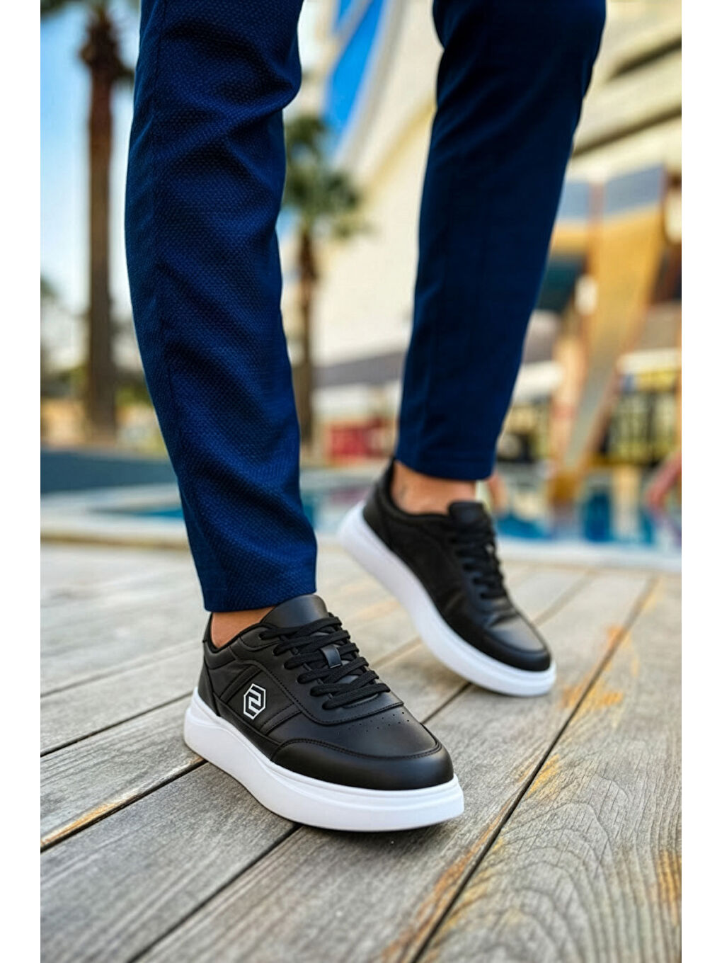 Siyah D07003 Günlük Ortopedik Erkek Sneaker Spor Ayakkabı-5