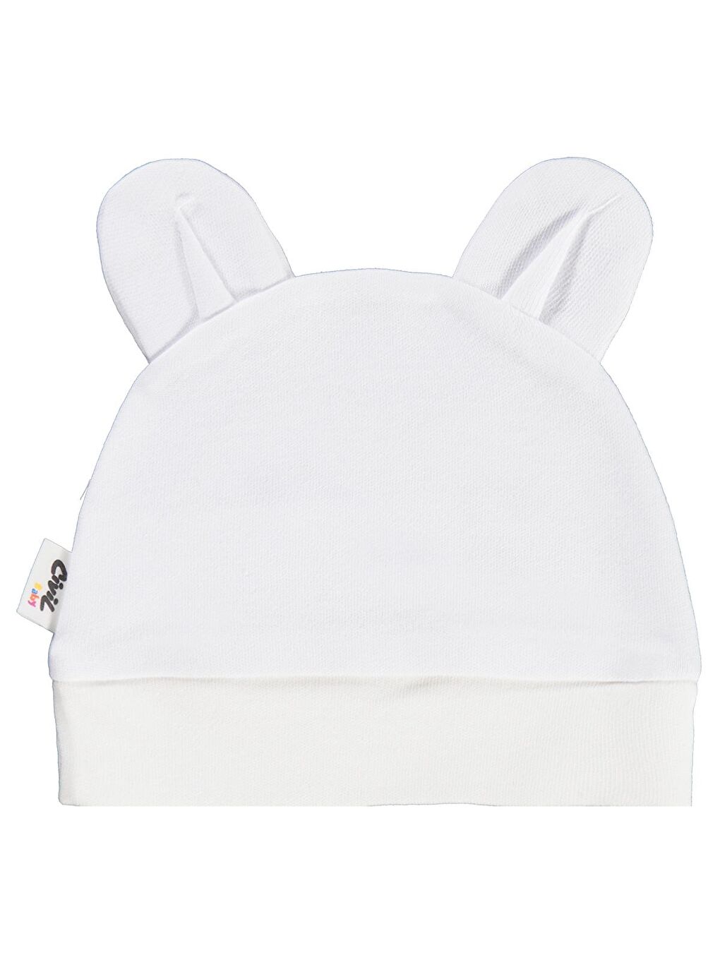 Baby Maymun Kafa Nakış Unisex Kulaklı Bere - Beyaz Standart