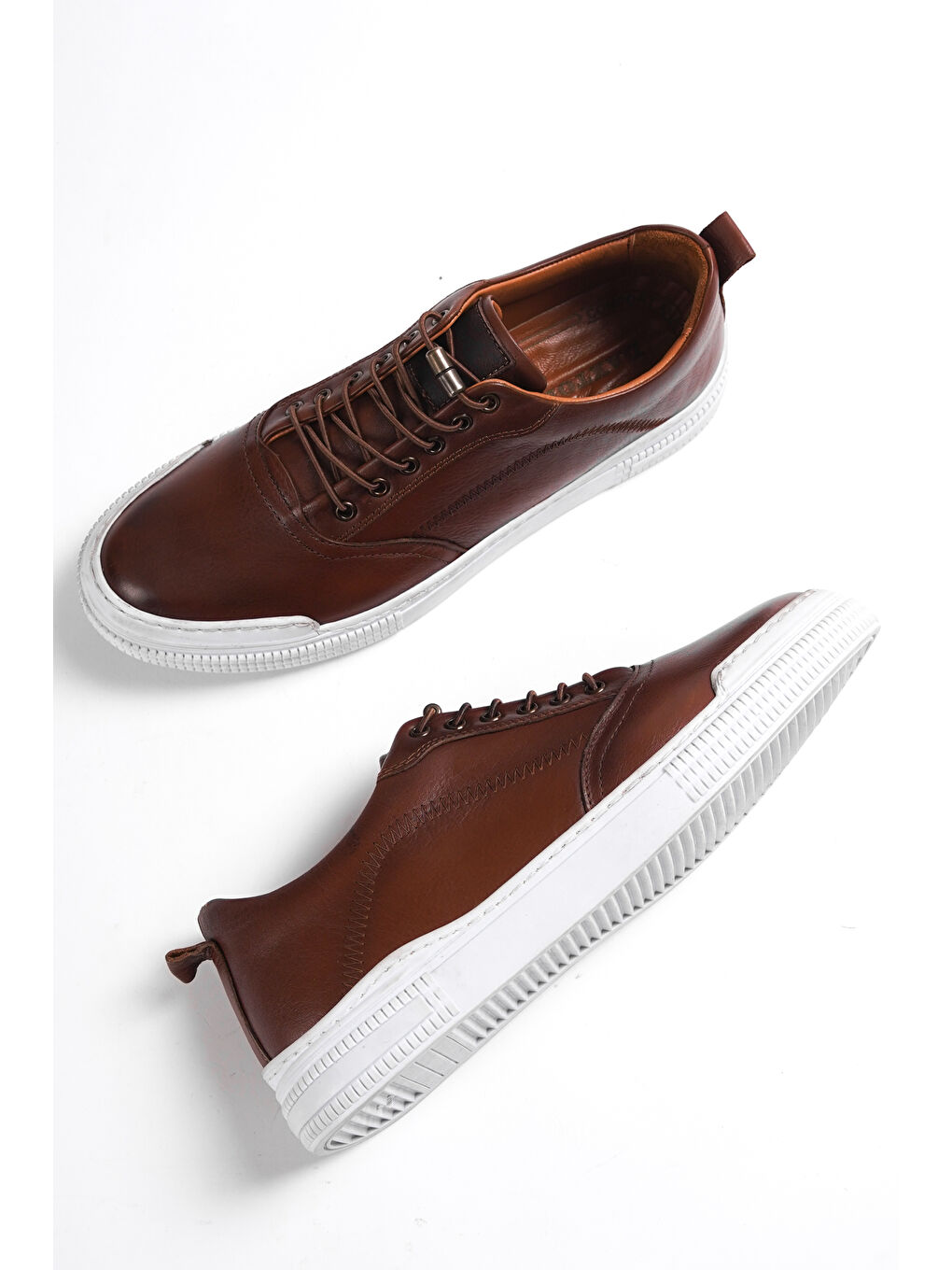 Kahverengi Sneaker Ortopedik Hakiki Deri Erkek Ayakkabı-7