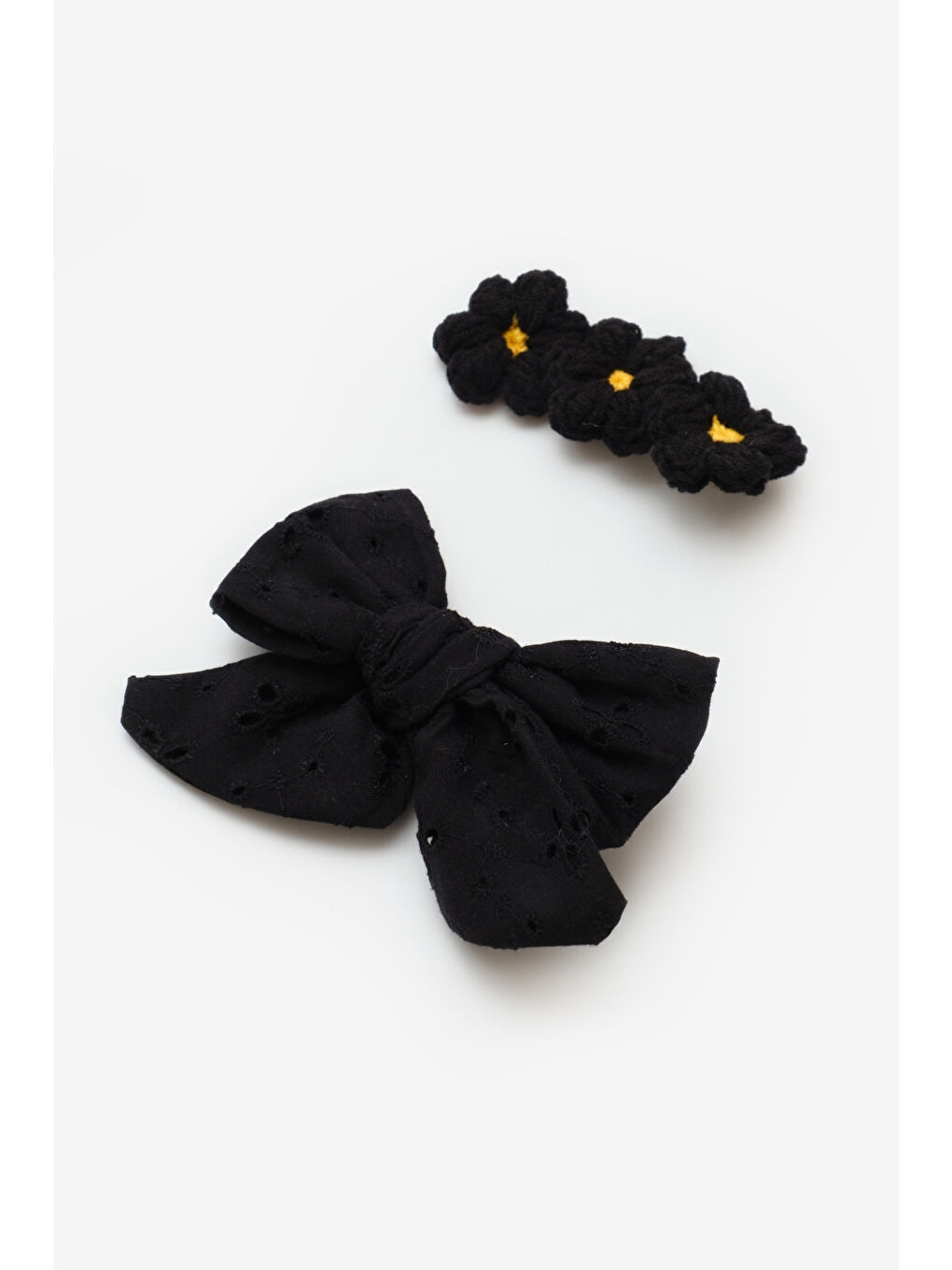 Pembe Somon Fisto Fiyonk Örgü Çiçek 2'li Klips Toka