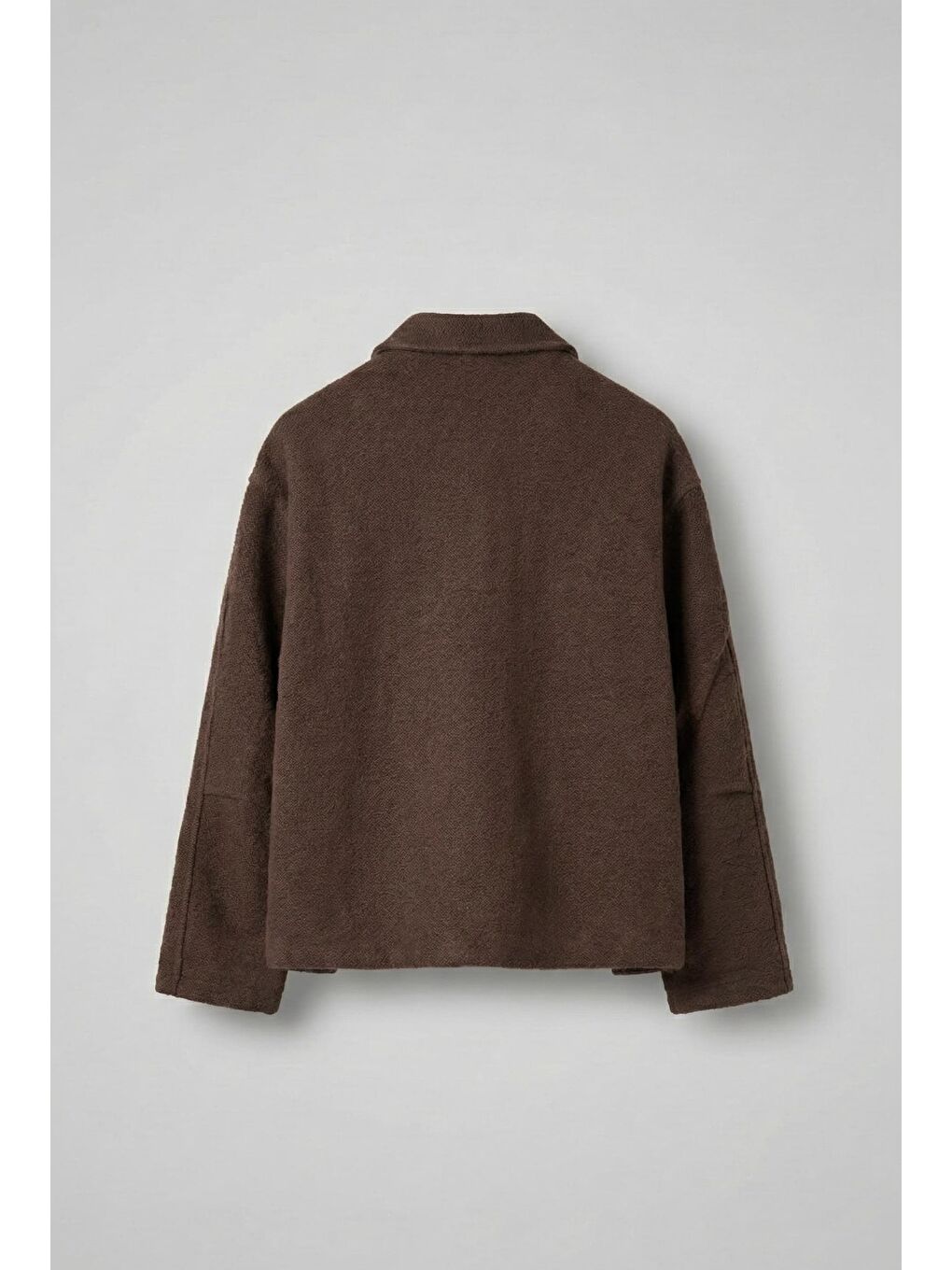 Erkek Boxy Fit Rahat Kesim Desenli Ceket Kahverengi-1