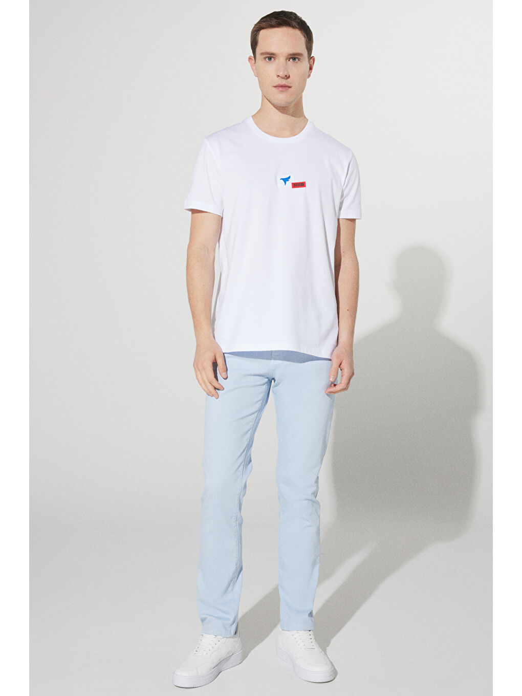 Erkek Mavi 360 Derece Her Yöne Esneyen Slim Fit Dar Kesim Pamuklu Rahat Pantolon