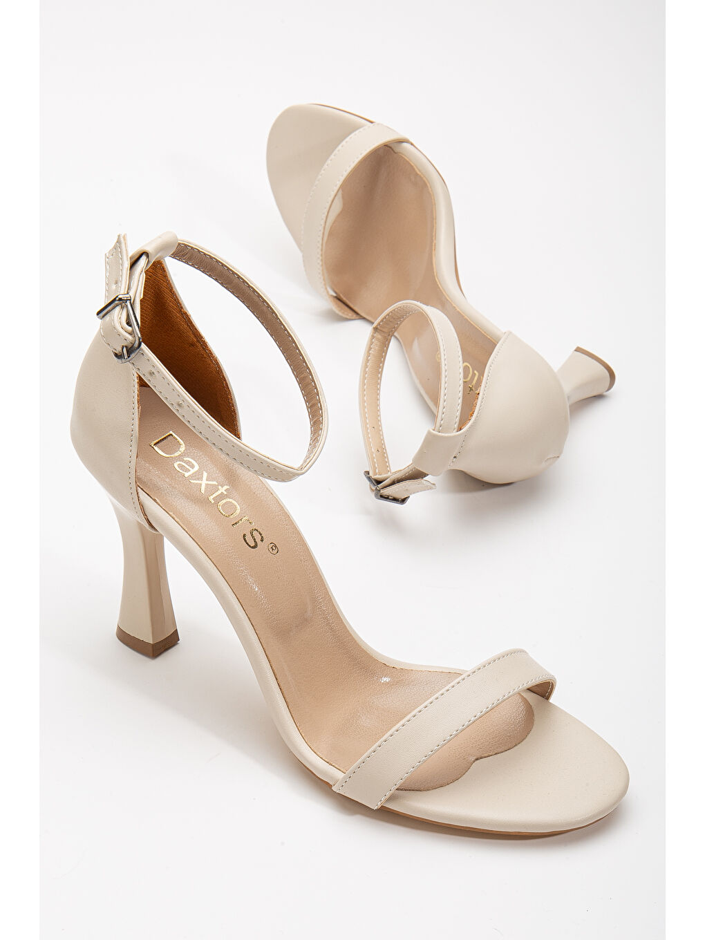 Bej D325 Kadın Günlük Ortopedik Klasik Topuklu Ayakkabı-7