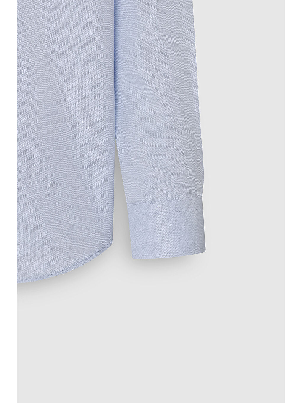 Erkek Mavi Kolay Ütülenebilir Slim Fit Dar Kesim İtalyan Yaka Armürlü Basic Gömlek-7