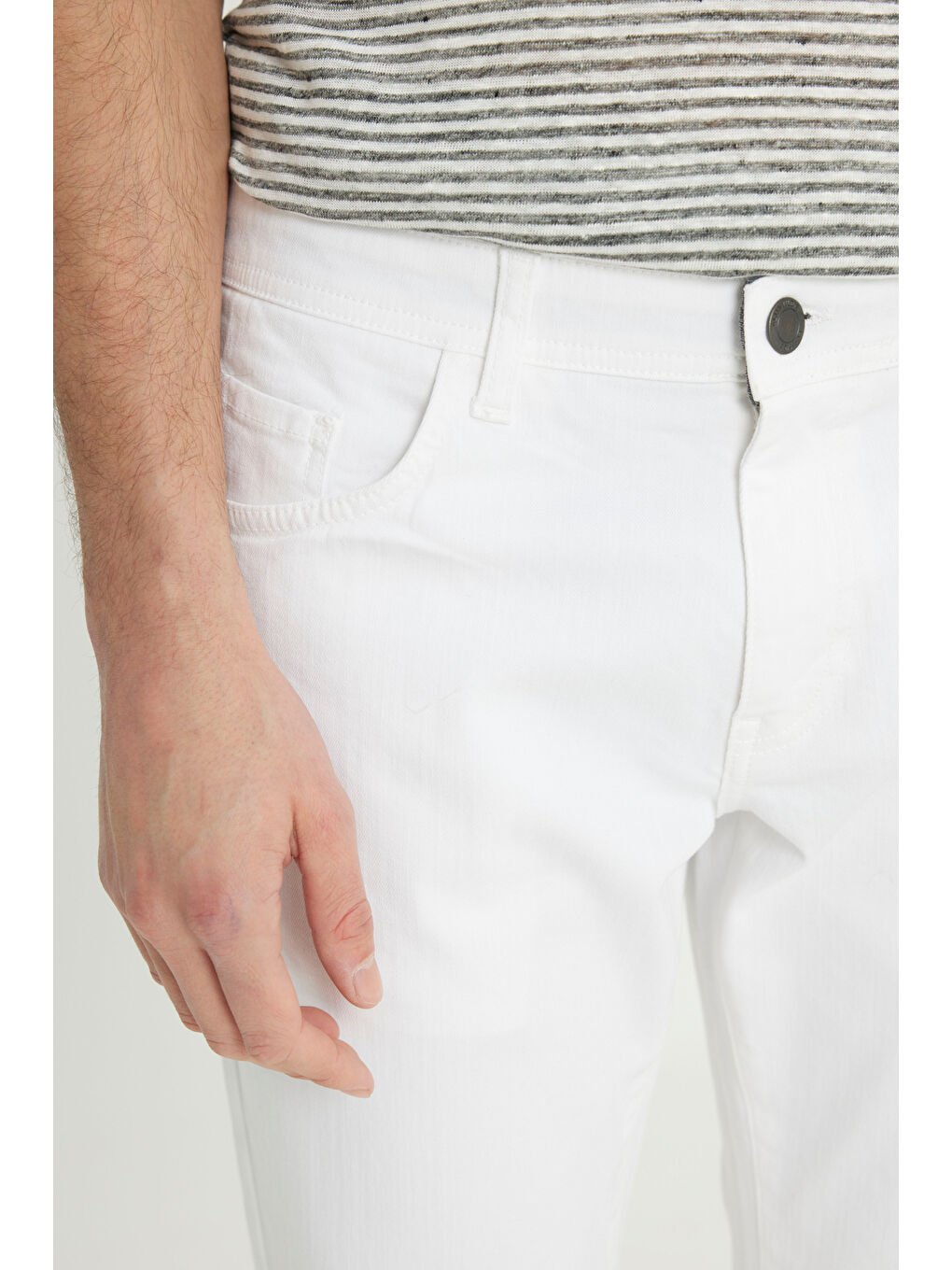 Erkek Beyaz 360 Derece Her Yöne Esneyen Rahat Slim Fit Pantolon-9