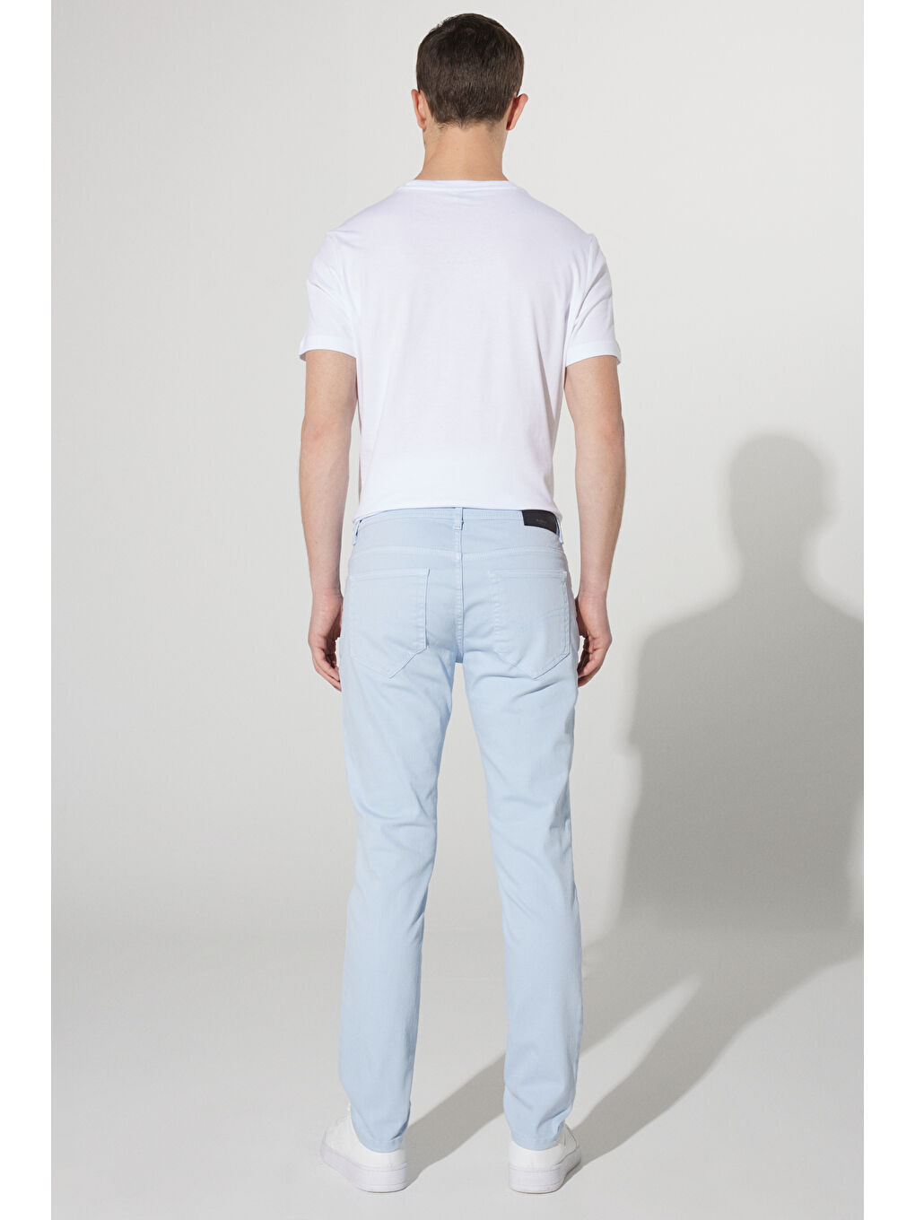 Erkek Mavi 360 Derece Her Yöne Esneyen Slim Fit Dar Kesim Pamuklu Rahat Pantolon-6