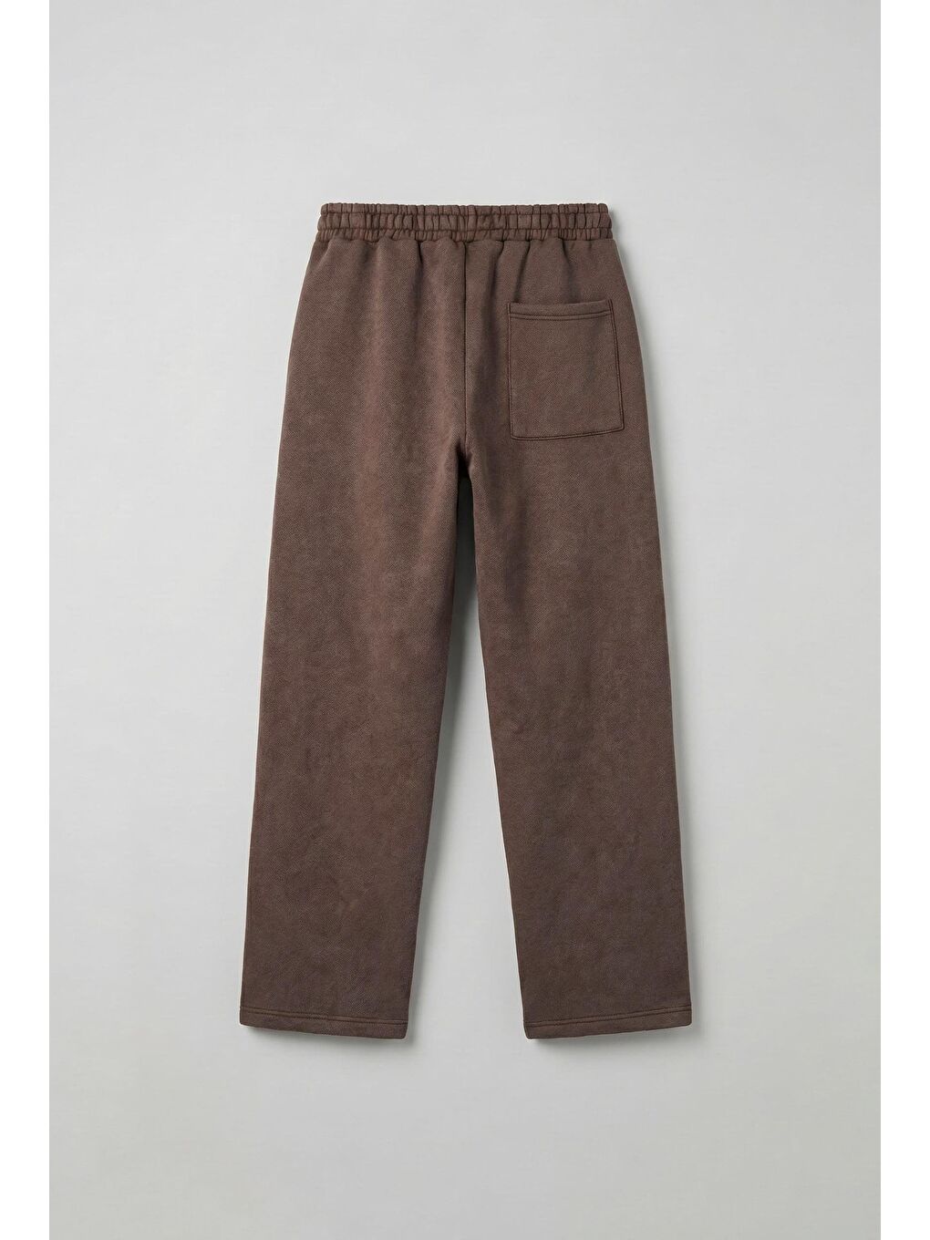 Erkek Baskılı Yıkamalı Baggy Fit Eşofman Altı Kahverengi-1