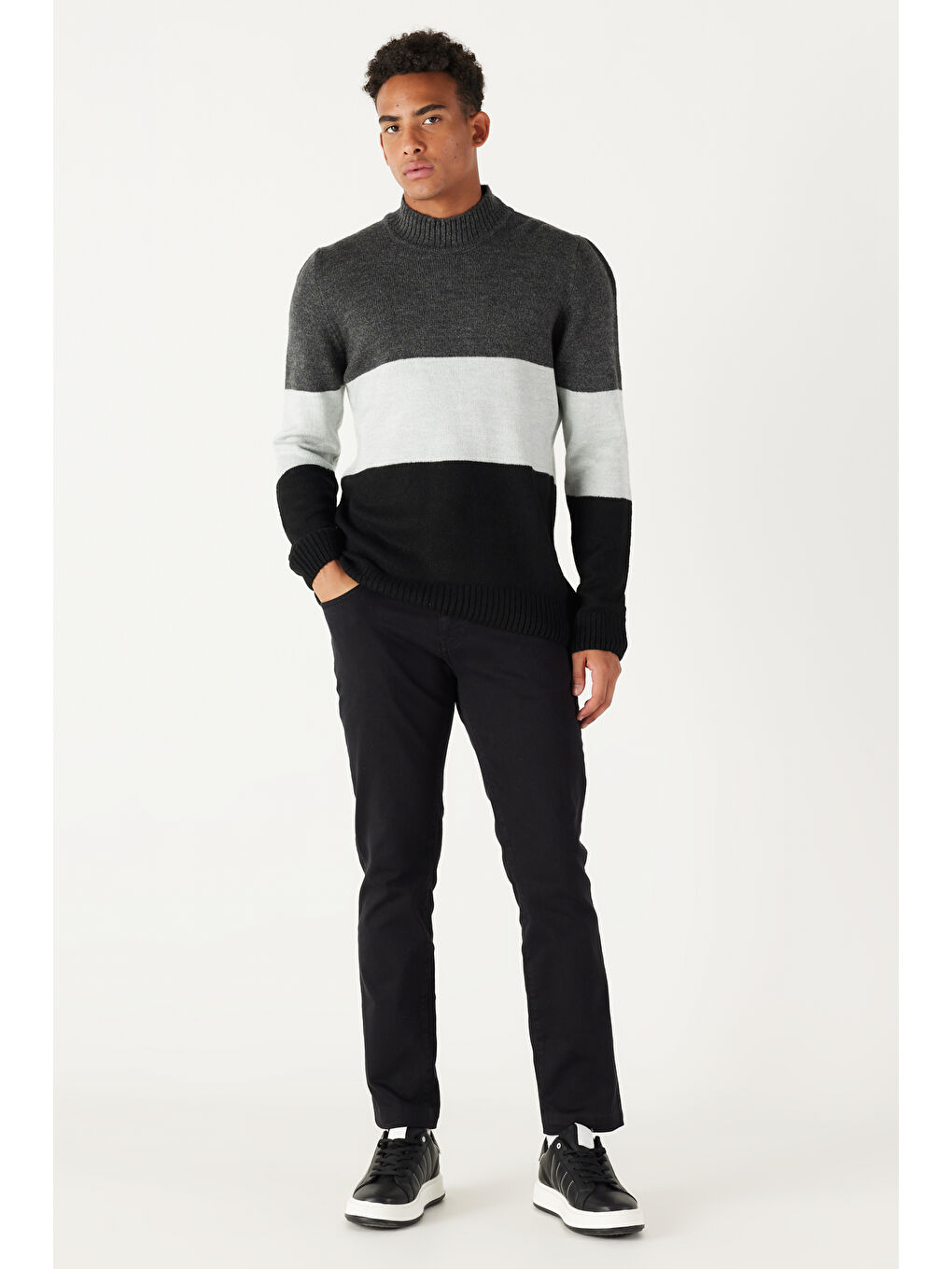 Erkek Siyah 360 Derece Her Yöne Esneyen Slim Fit Dar Kesim Pamuklu Rahat Pantolon-2