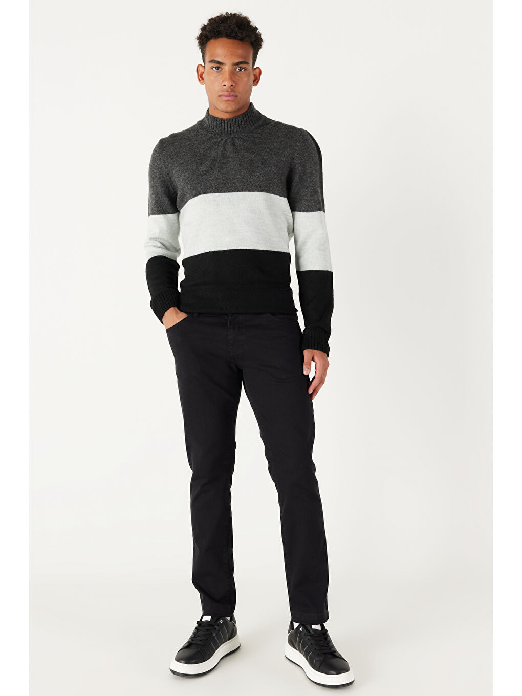 Erkek Siyah 360 Derece Her Yöne Esneyen Slim Fit Dar Kesim Pamuklu Rahat Pantolon-4