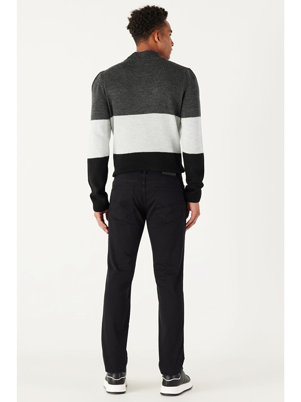 Erkek Siyah 360 Derece Her Yöne Esneyen Slim Fit Dar Kesim Pamuklu Rahat Pantolon-6