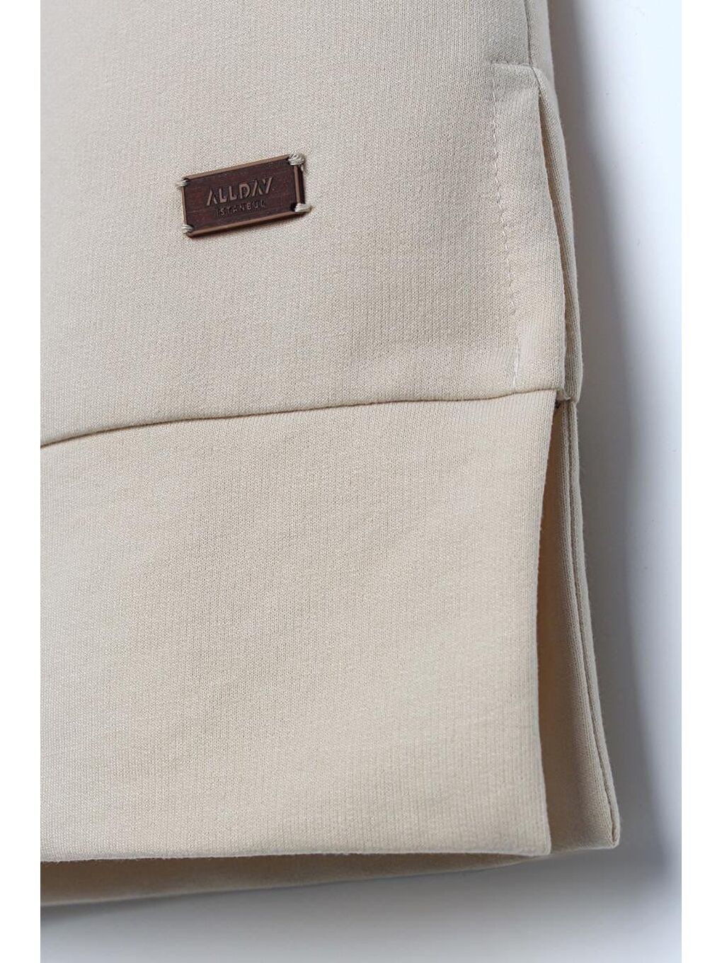 Bej Taş-Leopar Bağcıklı Kapüşonlu Rahat Tunik-7