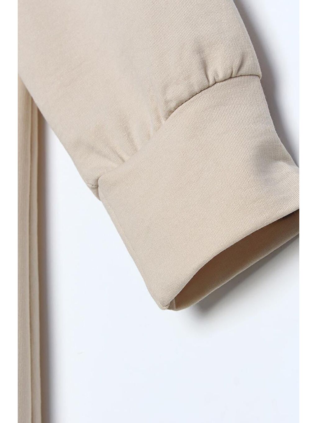 Bej Taş-Leopar Bağcıklı Kapüşonlu Rahat Tunik-8