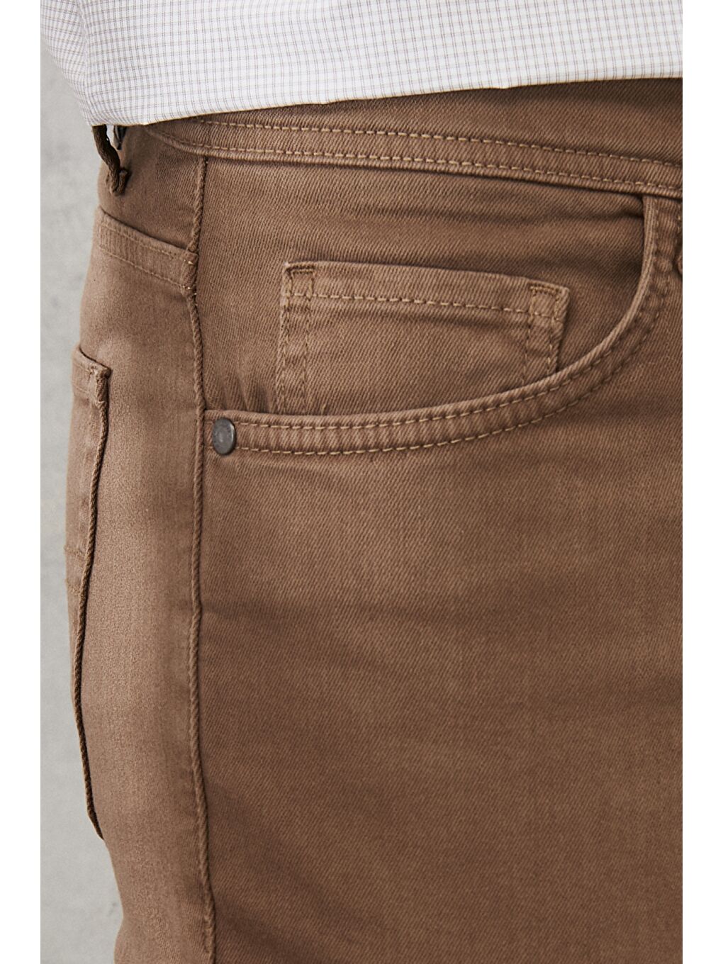 Bej Erkek Vizon 360 Derece Her Yöne Esneyen Slim Fit Dar Kesim Pamuklu Rahat Pantolon-4