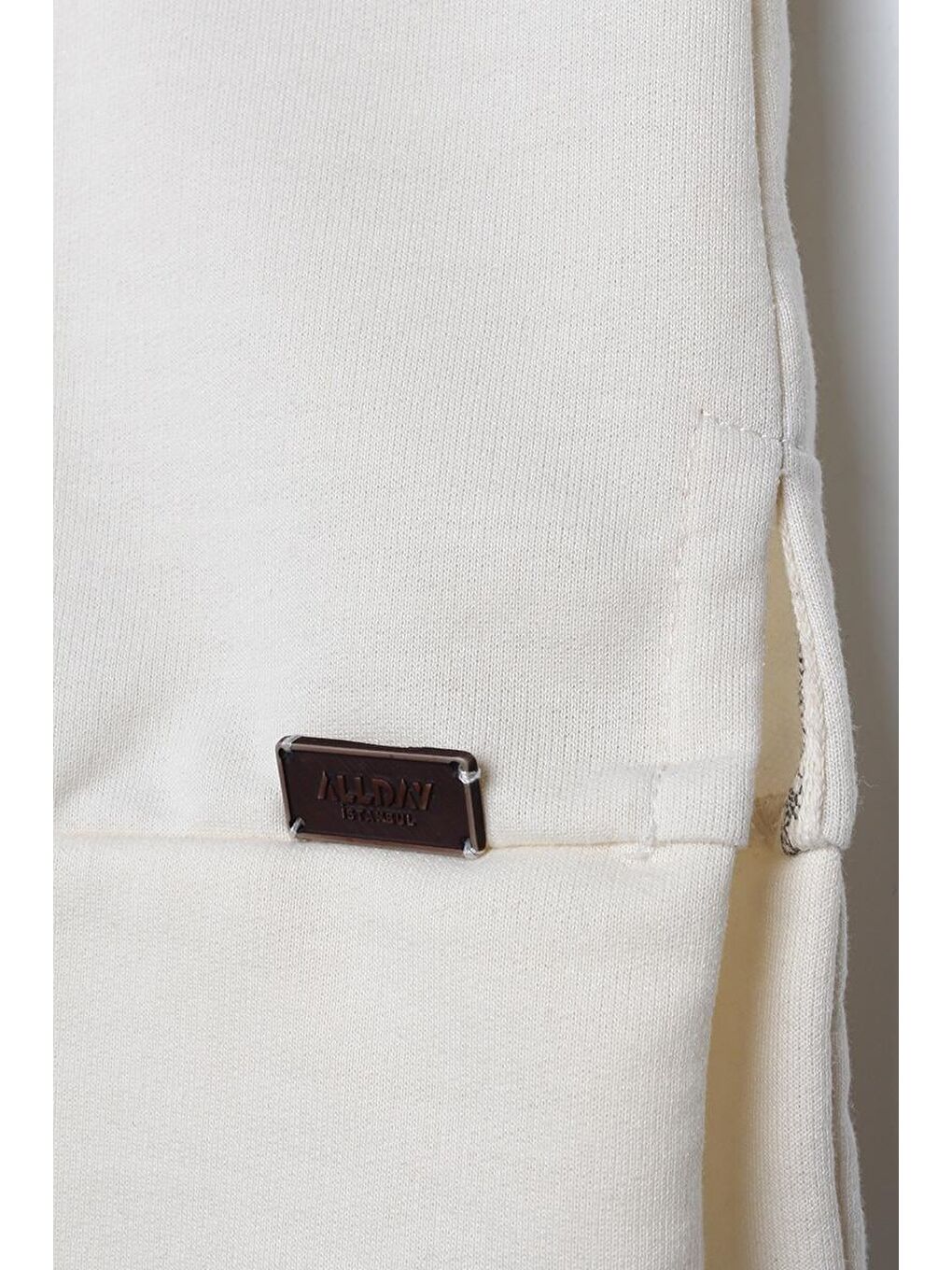 Ekru-Leopar Bağcıklı Kapüşonlu Rahat Tunik-5