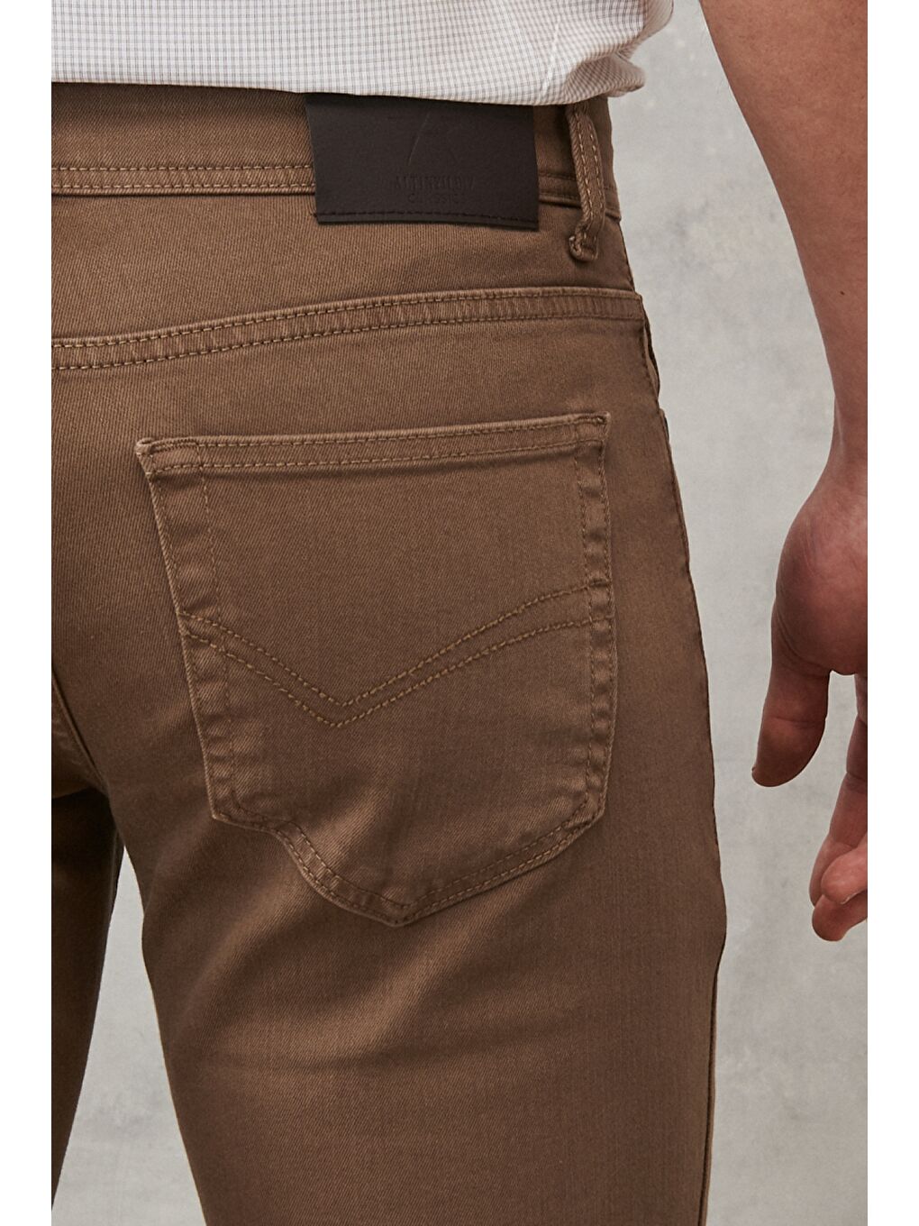 Bej Erkek Vizon 360 Derece Her Yöne Esneyen Slim Fit Dar Kesim Pamuklu Rahat Pantolon-6