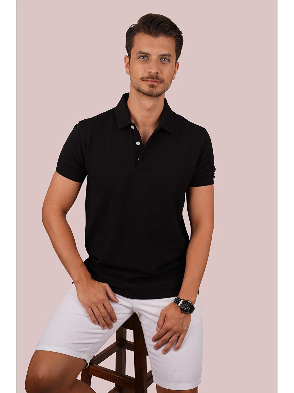 Etikmen Siyah Yaka Desenli Erkek Polo Yaka Tişört - 6