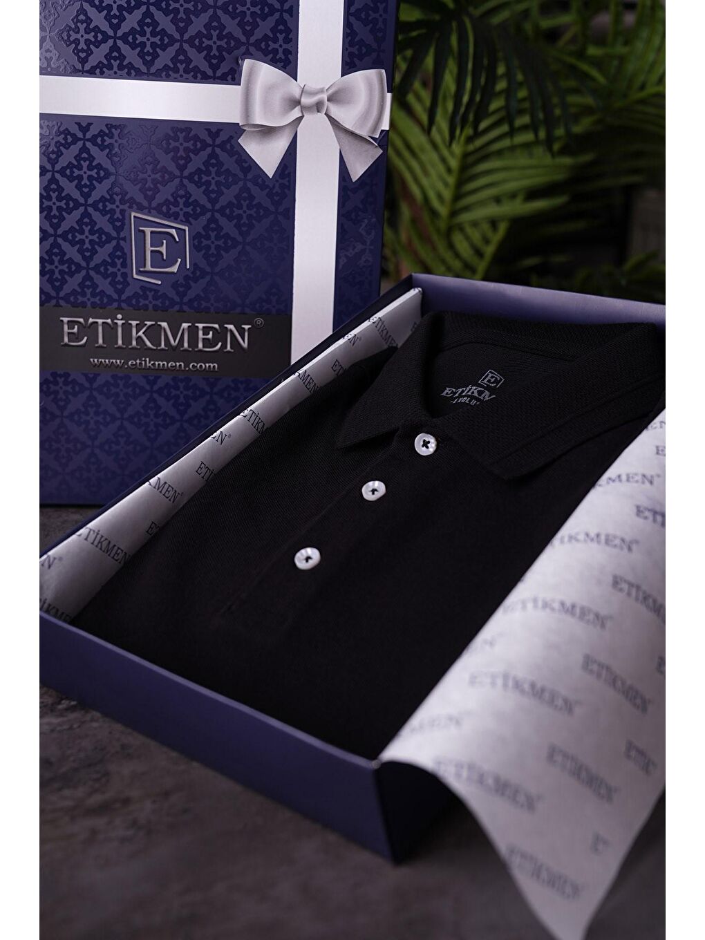 Etikmen Siyah Yaka Desenli Erkek Polo Yaka Tişört - 3