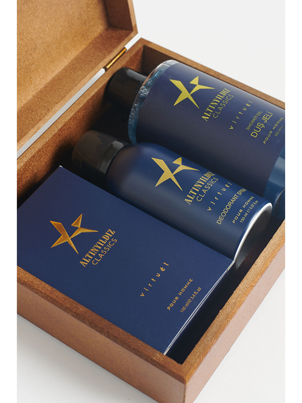 Erkek Lacivert Parfüm-Deodorant-Duş Jeli Aksesuar Set-2