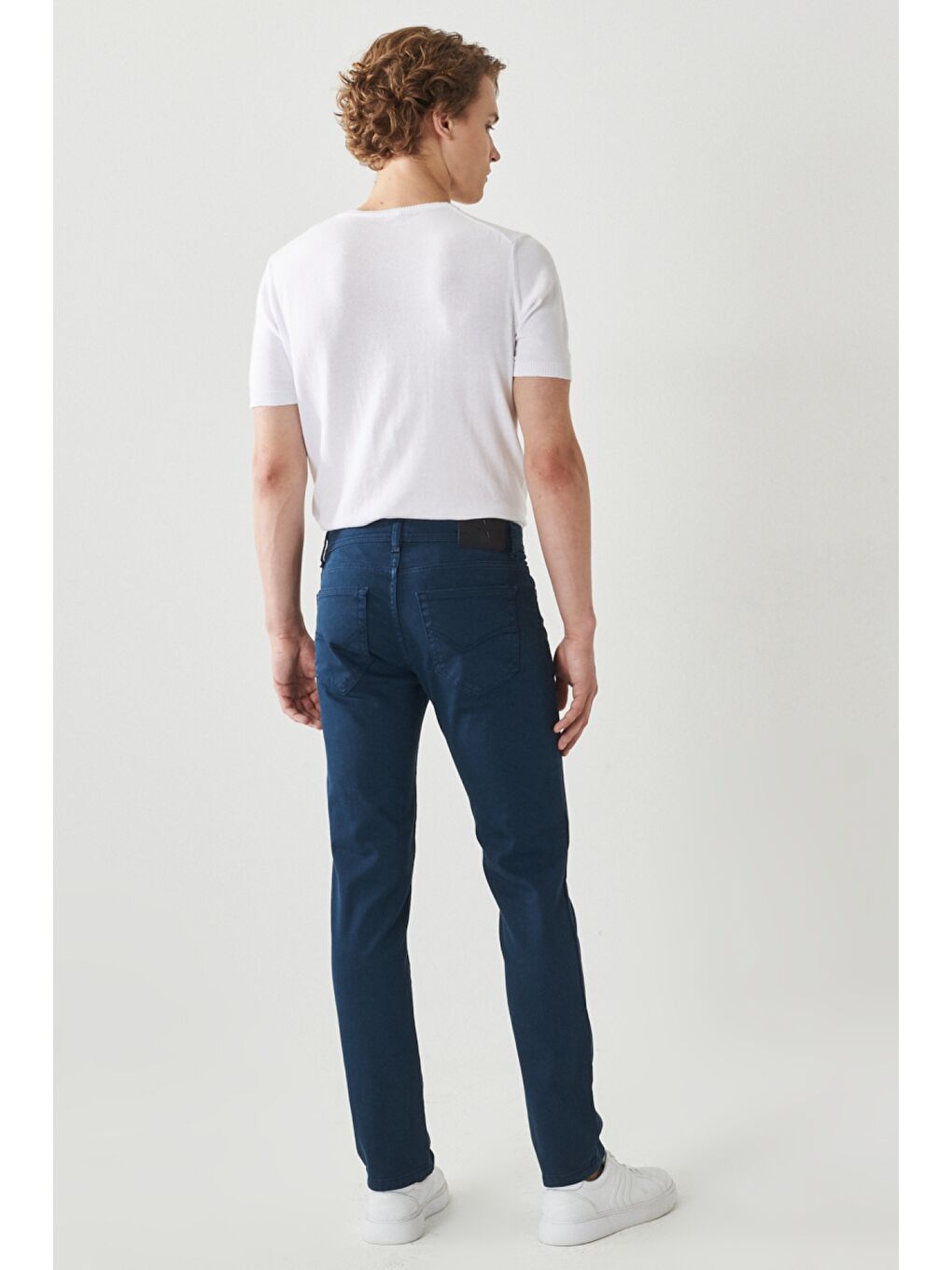 Erkek Lacivert 360 Derece Her Yöne Esneyen Slim Fit Dar Kesim Pamuklu Rahat Pantolon-7