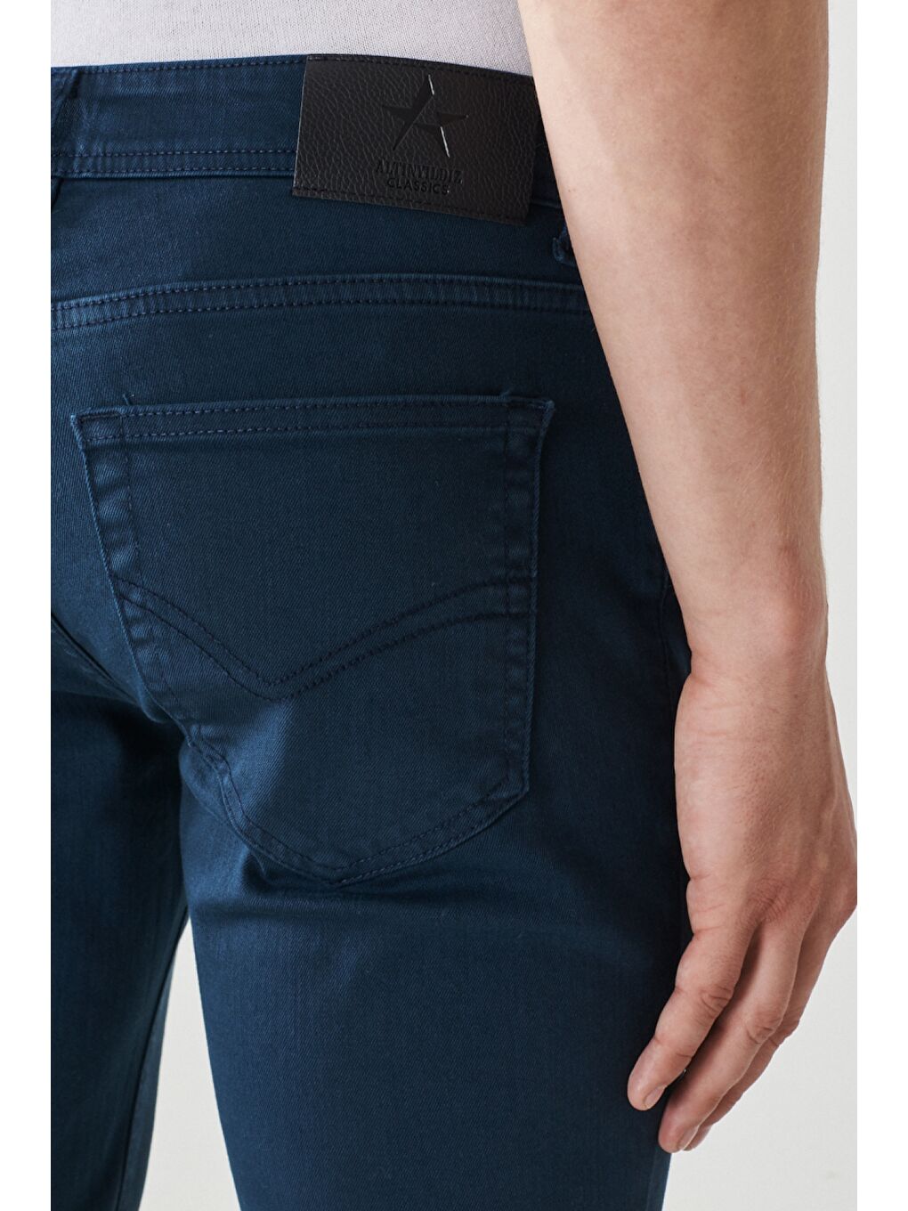 Erkek Lacivert 360 Derece Her Yöne Esneyen Slim Fit Dar Kesim Pamuklu Rahat Pantolon-8