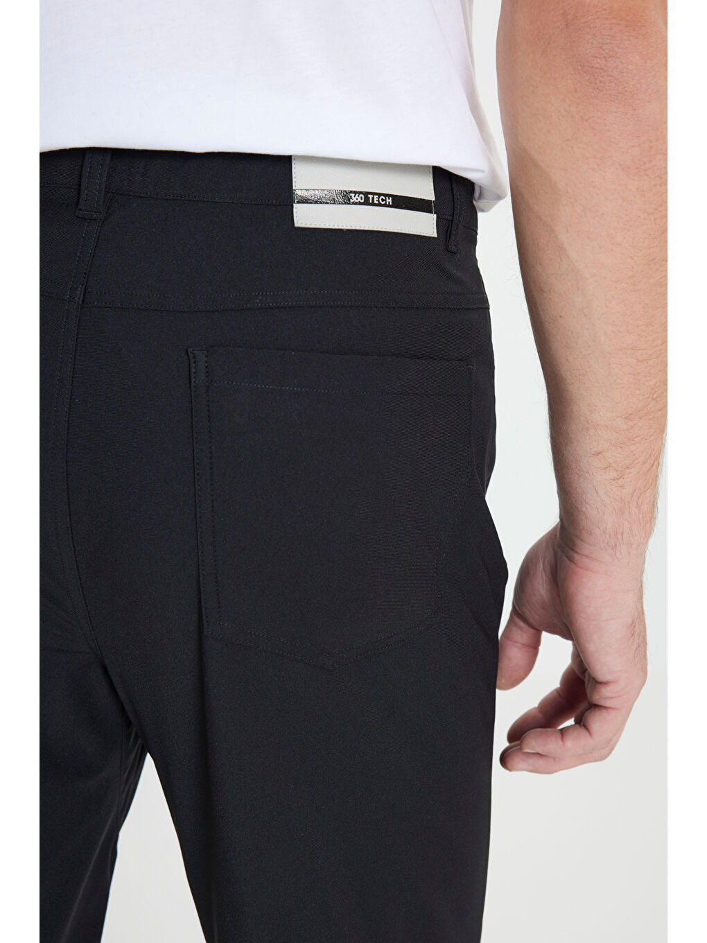 Erkek Siyah 360 Her Yöne Esneyen Slim Fit Dar Kesim 5 Cep Casual Pantolon-5