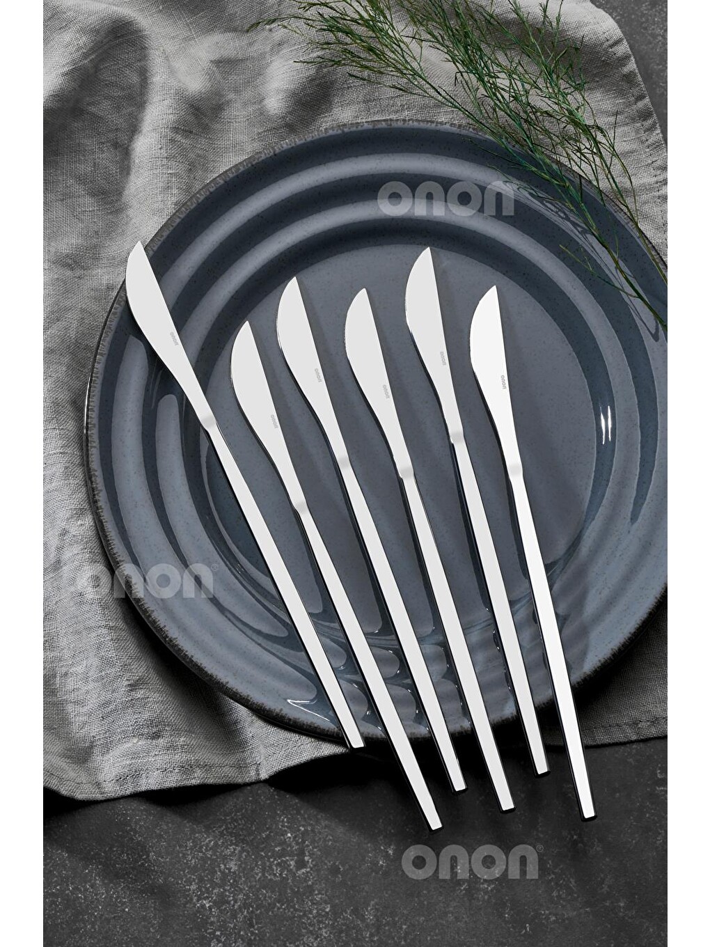 Gri Mokka Yemek Bıçak 6'lı 18/10-2