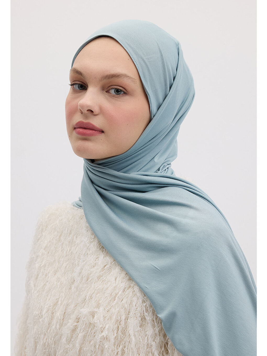Bambu Penye Şal Açık Mavi-2
