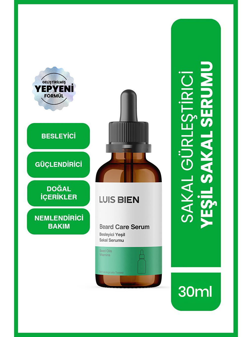 Sakal Güçlendirici Set (Yeşil Serum + Dermaroller)-1