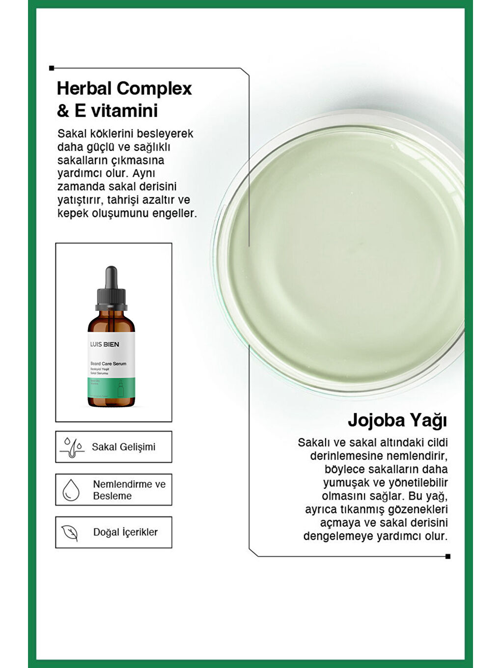 Sakal Güçlendirici Set (Yeşil Serum + Dermaroller)-2