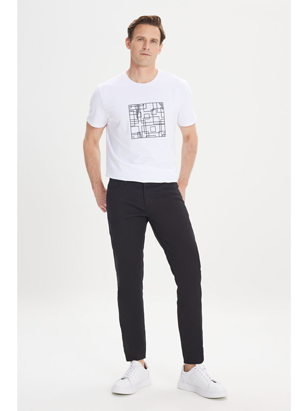 Erkek Siyah Slim Fit Dar Kesim 5 Cep Armürlü Esnek Pantolon-4