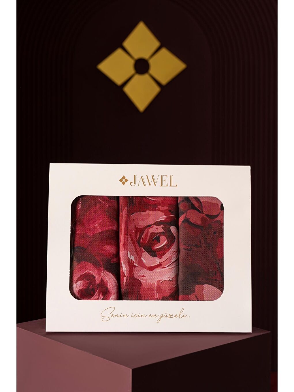 Karışık Kadın Soft Şal Paketi Bordo(Mellas-Marla-İmerion)-1