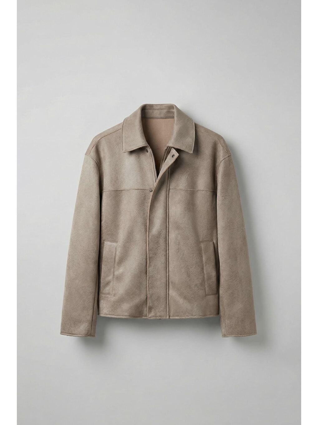 Erkek Oversize Süet Görünümlü Ceket Bej