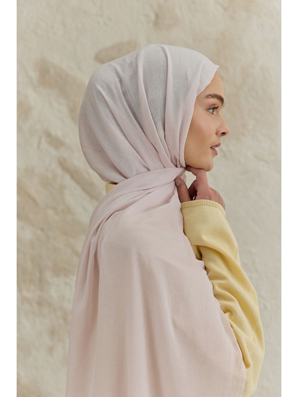 Soft Line Pamuk Şal Uçuk Pembe-2