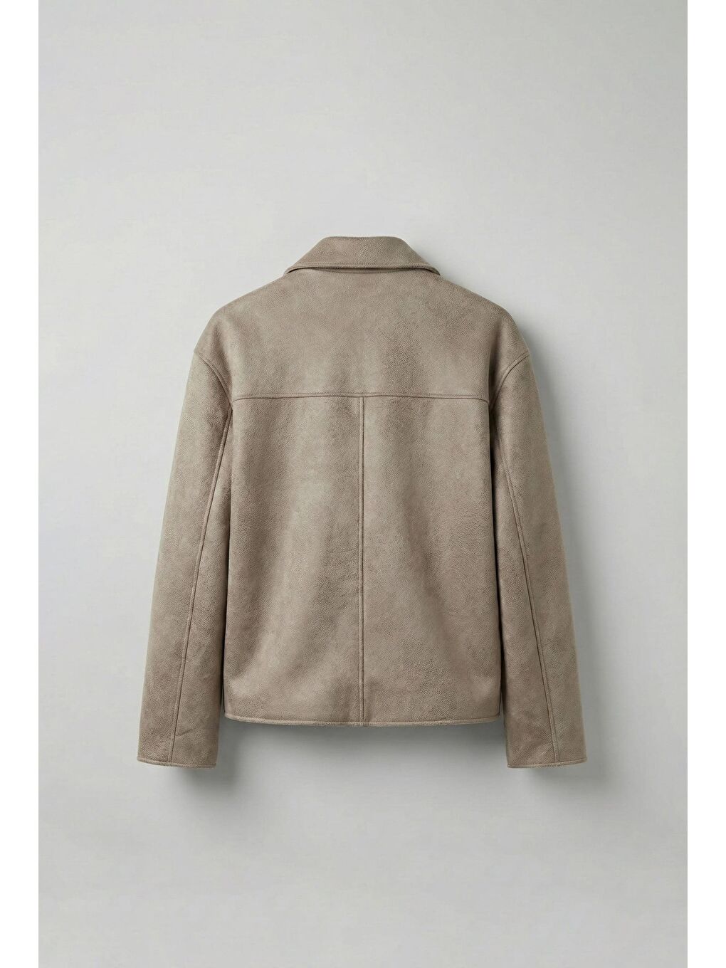 Erkek Oversize Süet Görünümlü Ceket Bej-1