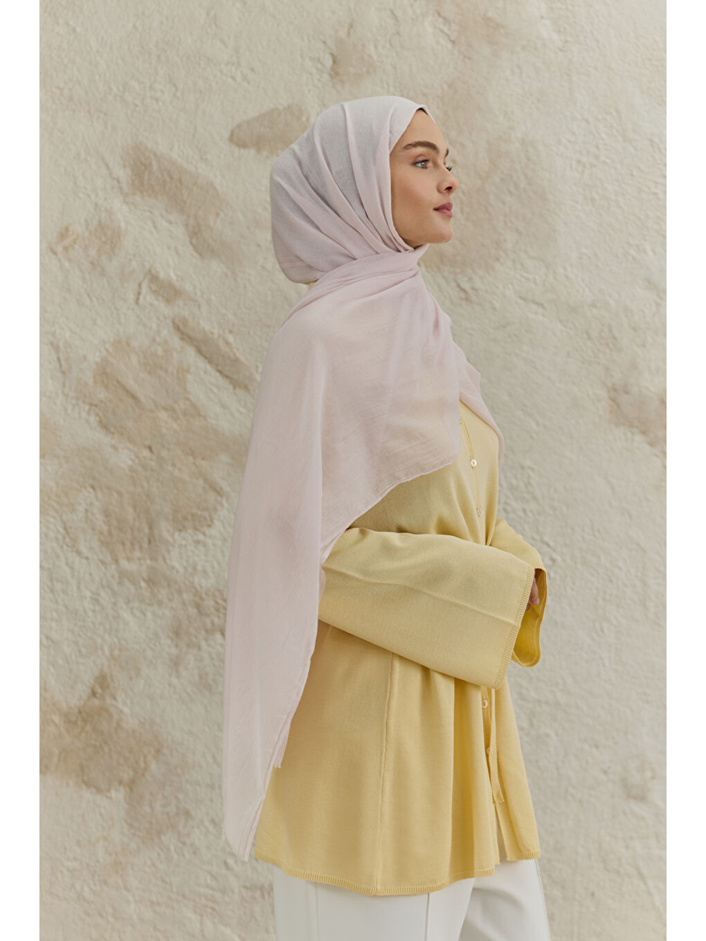 Soft Line Pamuk Şal Uçuk Pembe-4