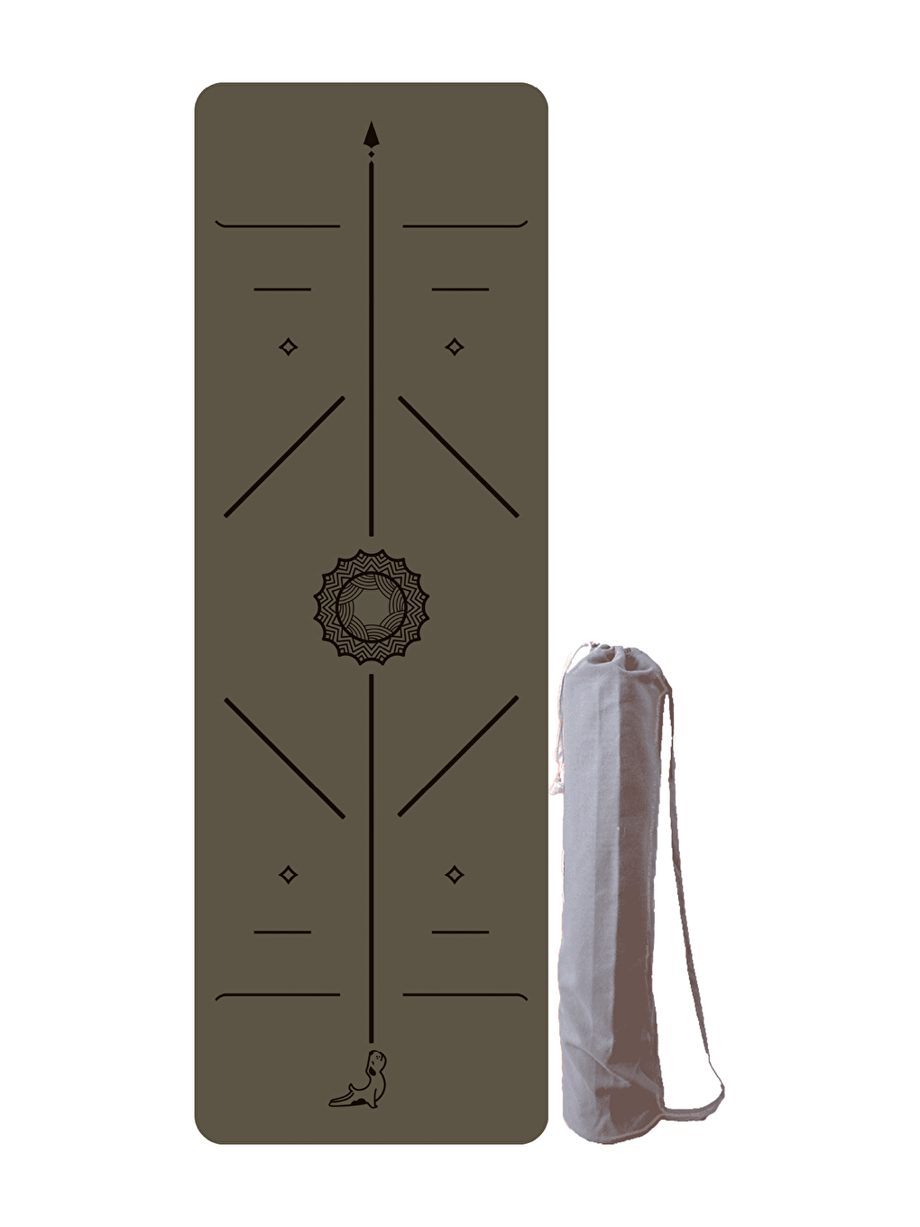 Focus Serisi Kahverengi 4.1 mm Doğal Kauçuk Kaydırmaz Yoga Matı-1