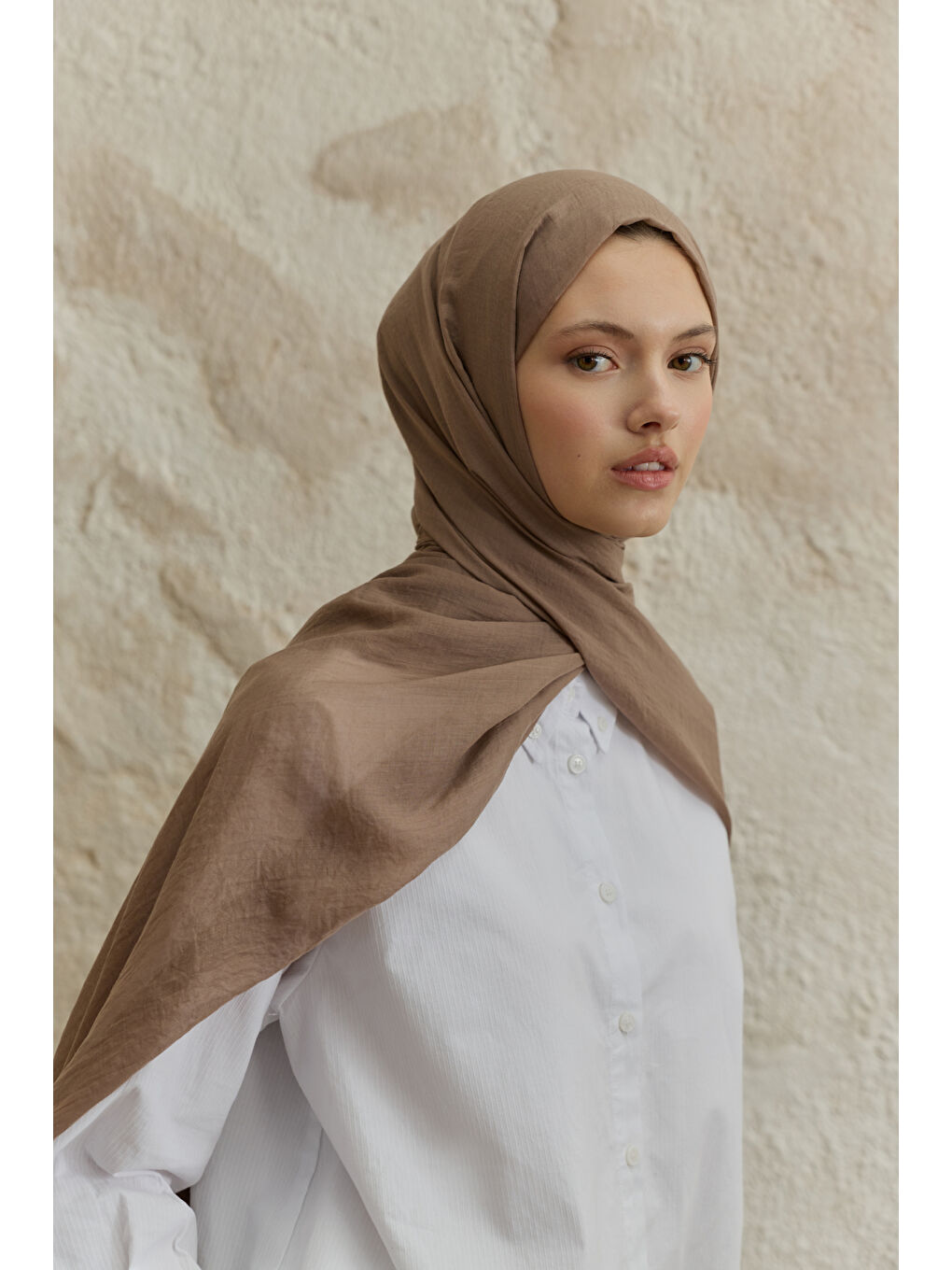 Kahverengi Soft Line Pamuk Şal Sütlü Kahve-1